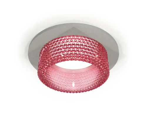 Светильник точечный Techno spot XC6514042 Ambrella light розовый 1 лампа, основание серое в стиле хай-тек современный круглый