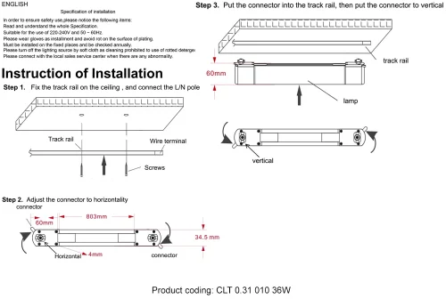 Трековый светильник магнитный LED CLT 0.31 010 36W BL M4000К Crystal Lux чёрный для шинопроводов серии CLT 0.31 чёрный фото 2