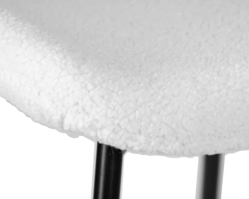 Стул обеденный  7404-LML MILO, цвет сиденья белый букле (UF992-01), черные матовые ножки Dobrin, белый/ткань, ножки/металл/чёрный, размеры - ****490*600 фото 7