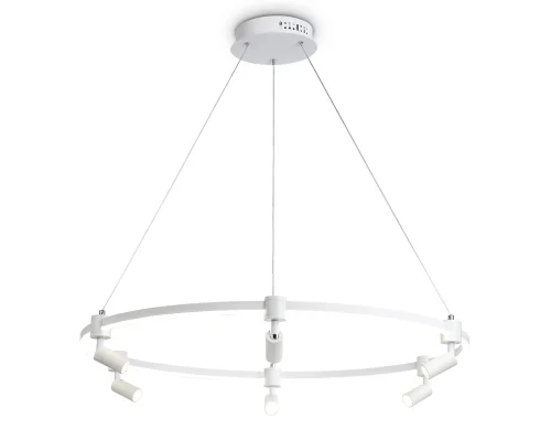 Светильник подвесной LED с пультом FL5297 Ambrella light белый 1 лампа, основание белое в стиле хай-тек с пультом кольца