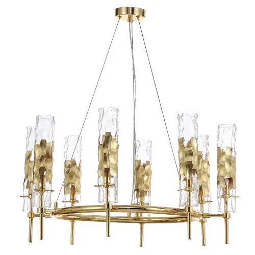 Люстра подвесная PRIMAVERA SP8 GOLD Crystal Lux прозрачная на 8 ламп, основание золотое в стиле современный фото 2