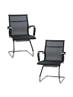 Офисное кресло набор 2 шт. SET-2 102N_Mesh-LMR CODY MESH, цвет сиденья черный, цвет основания хромированная сталь Dobrin, /сетка, ножки/металл/хром, размеры - *880***535*600 Офисное кресло набор 2 шт. SET-2 102N_Mesh-LMR CODY MESH, цвет сиденья черный, цвет основания хромированная сталь Dobrin, /сетка, ножки/металл/хром, размеры - *880***535*600