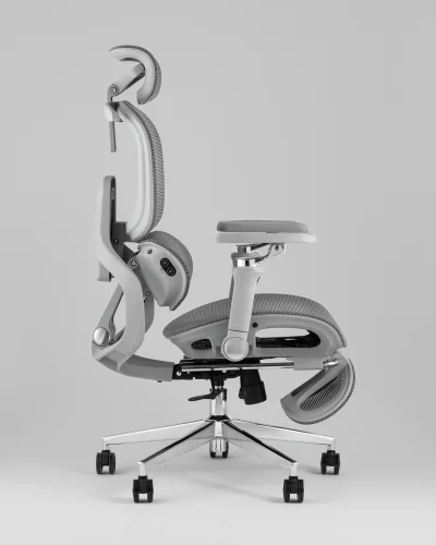 Кресло офисное топчэйрс Продиджи с оттоманкой, серый УТ000041698 Stool Group, серый/текстиль сетка, ножки/металл/хром, размеры - *1310**** фото 7 Кресло офисное топчэйрс Продиджи с оттоманкой, серый УТ000041698 Stool Group, серый/текстиль сетка, ножки/металл/хром, размеры - *1310**** фото 7