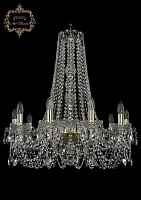 Люстра подвесная хрустальная 11.11.10.240.h-74.Gd.Sp Bohemia Art Classic прозрачная на 10 ламп, основание золотое в стиле классический 