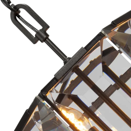 Люстра подвесная V5215-1/4 Vitaluce прозрачная на 4 лампы, основание чёрное в стиле современный классический  фото 2