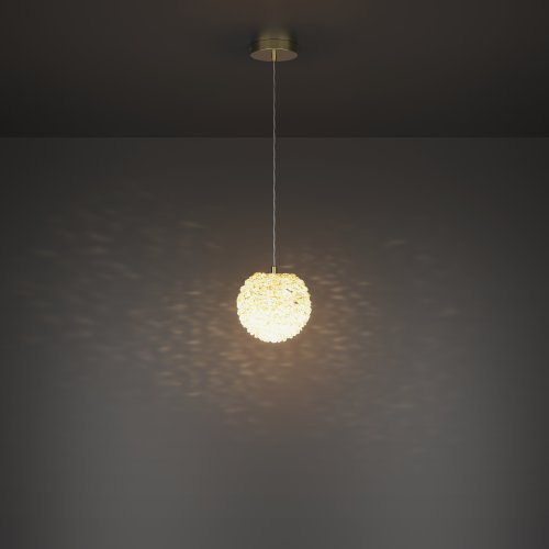 Светильник подвесной Adamant MOD487PL-01BS Maytoni прозрачный на 1 лампу, основание латунь в стиле современный шар фото 5