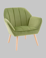 Кресло Руди травяной УТ000040116 Stool Group, зелёный/велюр, ножки/массив гевеи/бежевый коричневый, размеры - *750****мм