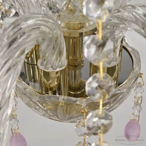 Люстра подвесная 112/5/141 G V7010 Bohemia Ivele Crystal без плафона на 5 ламп, основание прозрачное золотое в стиле классический виноград фото 3