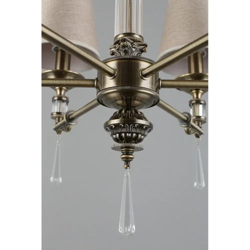 Люстра подвесная Rivoli OML-64213-06 Omnilux бежевая на 6 ламп, основание античное бронза в стиле классический фото 9