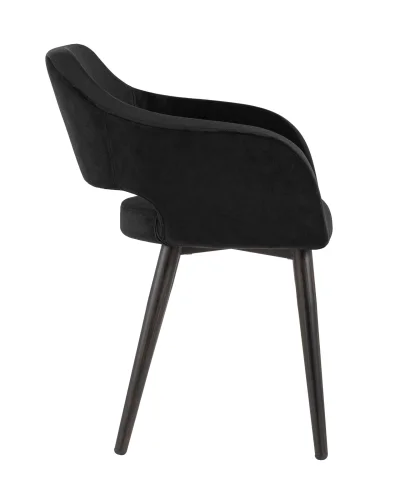 Стул с подлокотниками Саймон велюр черный УТ000025162 Stool Group, чёрный/велюр, ножки/металл/коричневый, размеры - ****610*650 фото 2