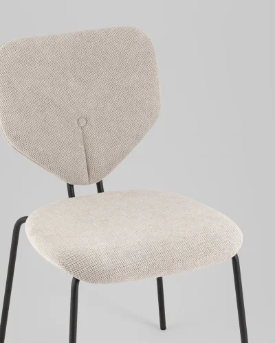 Стул обеденный Masey, бежевый УТ000039579 Stool Group, бежевый/рогожка, ножки/металл/чёрный, размеры - ***** фото 7