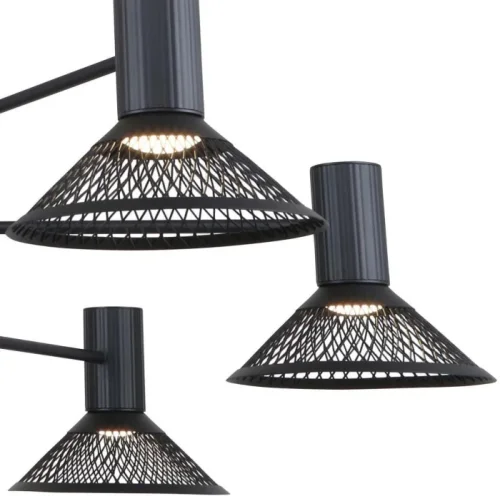 Люстра подвесная LED Metrics 4623-6P F-promo чёрная на 6 ламп, основание чёрное в стиле лофт фото 2