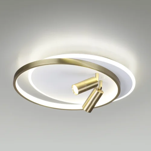 Люстра потолочная LED с пультом Naoko 5603/63CL Lumion золотая на 1 лампа, основание золотое белое в стиле минимализм с пультом кольца фото 2