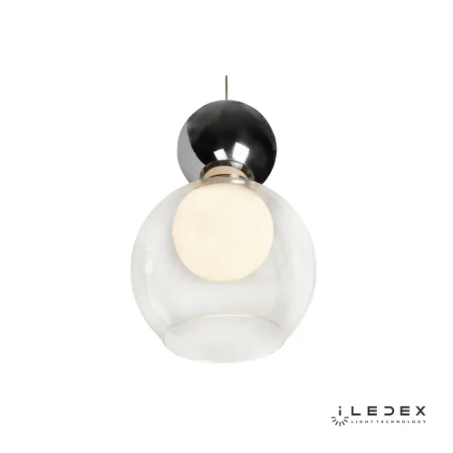 Светильник подвесной LED Blossom C4476-3L CR iLedex прозрачный 1 лампа, основание хром в стиле современный хай-тек шар фото 2