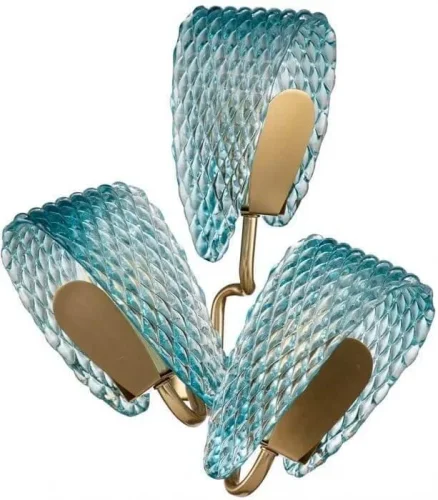 Бра Fless V000338 Indigo голубой на 3 лампы, основание бронзовое в стиле современный 