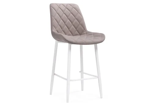 Полубарный стул Баодин К Б/К латте / белый 517165 Woodville, бежевый/велюр, ножки/металл/белый, размеры - ****500*560