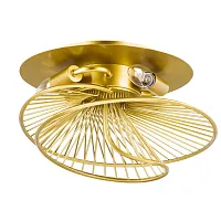 Люстра потолочная Zeta 728133 Lightstar золотая на 3 лампы, основание золотое в стиле современный арт-деко 