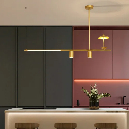 Светильник подвесной HETLEY B L4 Gold Black 203911-23 ImperiumLoft чёрный на 4 лампы, основание золотое в стиле современный фото 7