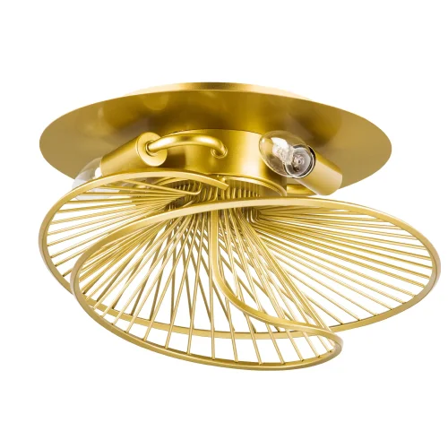 Люстра потолочная Zeta 728133 Lightstar золотая на 3 лампы, основание золотое в стиле современный арт-деко 