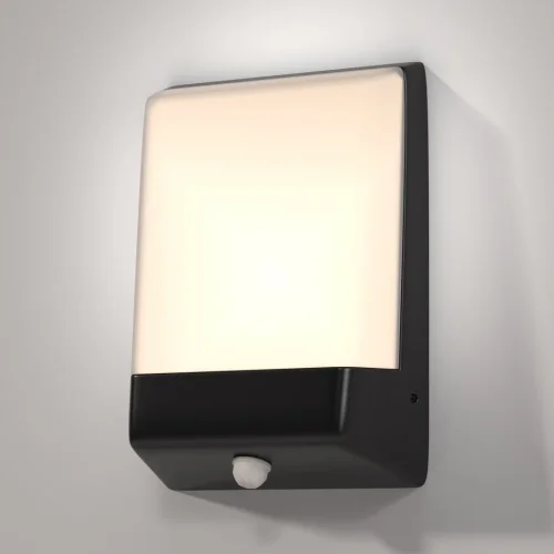 Настенный светильник уличный LED с датчиком Row O448WL-L9GF3KSR Maytoni уличный IP44 графит на 1 лампу, плафон белый в стиле хай-тек современный LED фото 6