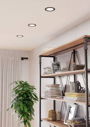 Светильник точечный LED Fueva 901413 Eglo белый на 1 лампу, основание чёрное в стиле современный круглый фото 2 Светильник точечный LED Fueva 901413 Eglo белый на 1 лампу, основание чёрное в стиле современный круглый фото 2