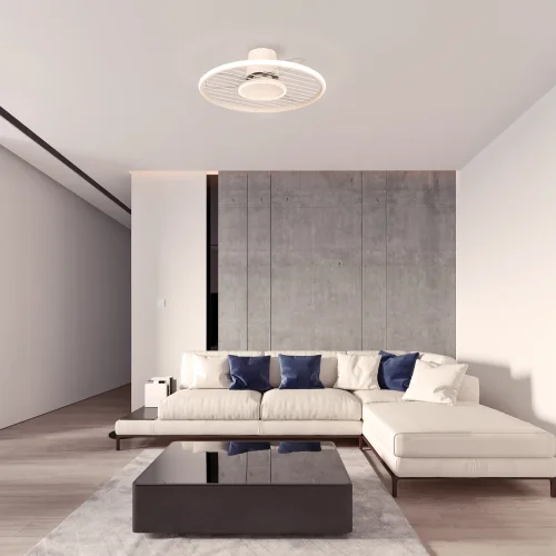 Люстра c вентилятором LED Soho 8720 Mantra белая на 1 лампу, основание белое в стиле современный с пультом фото 3