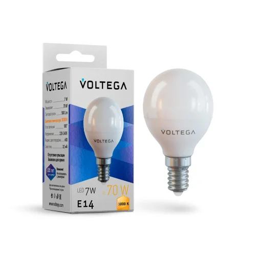 Светодиодная лампа Simple Globe 7W 3000K E14 7242 Voltega E14 7вт
