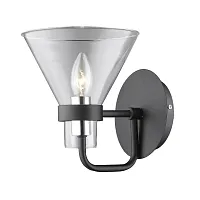 Бра Лоренза (Lorenza) VL1732W01 Vele Luce прозрачный на 1 лампу, основание чёрное в стиле лофт Бра Лоренза (Lorenza) VL1732W01 Vele Luce прозрачный на 1 лампу, основание чёрное в стиле лофт