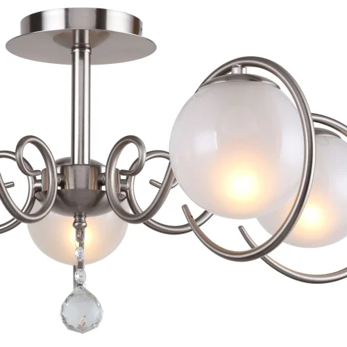 Люстра потолочная Fabbio 2349-5U F-promo белая на 5 ламп, основание никель в стиле классический шар фото 5