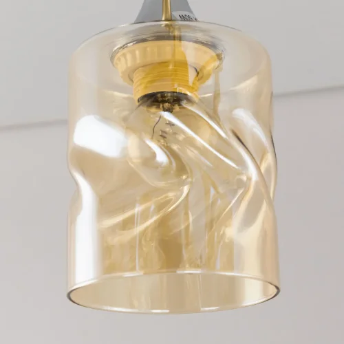 Люстра потолочная Клод CL137162 Citilux янтарная на 6 ламп, основание золотое в стиле современный  фото 5