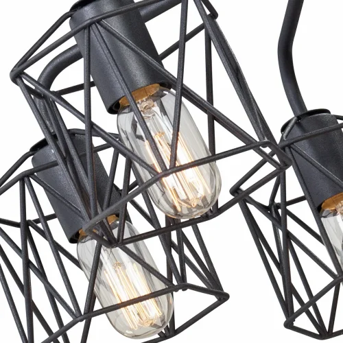 Люстра потолочная V4382-1/6PL Vitaluce без плафона на 6 ламп, основание чёрное в стиле лофт фото 2