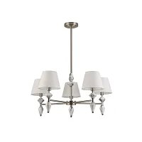 Люстра на штанге Vermont 8274/5 Lumion белая на 5 ламп, основание никель в стиле классический 