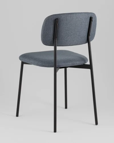 Стул Майло рогожка серо-синий УТ000040136 Stool Group, синий/рогожка, ножки/металл/чёрный, размеры - ***** фото 5