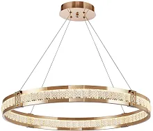 Люстра подвесная LED Theatrum 4206-8P Favourite золотая на 2 лампы, основание золотое в стиле классика кольца