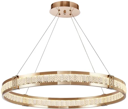 Люстра подвесная LED Theatrum 4206-8P Favourite золотая на 2 лампы, основание золотое в стиле классический кольца
