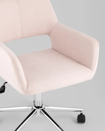Стул офисный ROSS, рогожка, светло-розовый УТ000039439 Stool Group, розовый/рогожка, ножки/металл/хром, размеры - *840**** фото 7