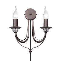 Бра V1798-8/2A Vitaluce без плафона на 2 лампы, основание коричневое в стиле классический 