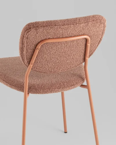 Стул обеденный Gigi, коричневый букле, розовые ножки УТ000039037 Stool Group, коричневый/букле, ножки/металл/розовый, размеры - ***** фото 6