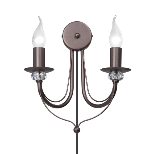 Бра V1798-8/2A Vitaluce без плафона на 2 лампы, основание коричневое в стиле классический 