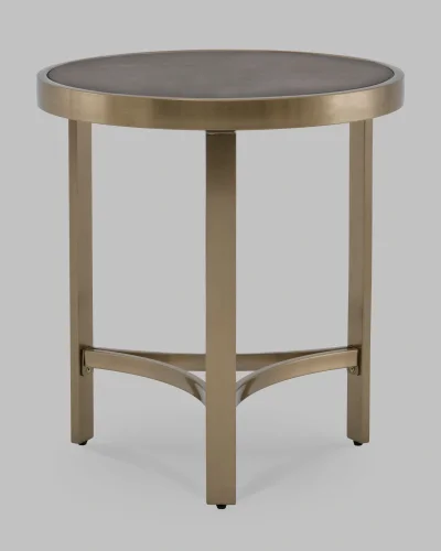 Журнальный столик Адриана 50*50, серая керамика, сталь шампань УТ000041497 Stool Group столешница серая из мрамор фото 2