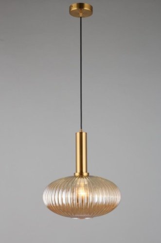 Светильник подвесной Menfi OML-99326-01 Omnilux серый серебряный 1 лампа, основание бронзовое в стиле лофт современный выдувное фото 2
