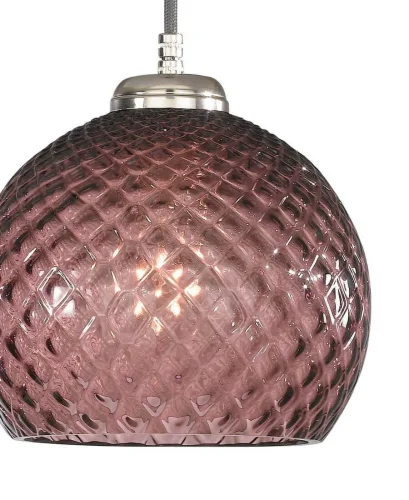 Светильник подвесной L 10005/1 Reccagni Angelo фиолетовый 1 лампа, основание никель в стиле классический современный выдувное фото 3