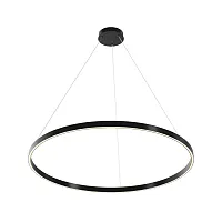 Светильник подвесной LED Rim MOD058PL-L54BK Maytoni чёрный на 1 лампу, основание чёрное в стиле современный хай-тек минимализм кольца