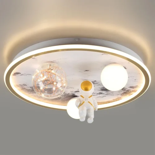 Светильник потолочный LED с пультом Atlas 6507/88CL Lumion белый на 1 лампу, основание белое золотое в стиле современный с пультом фото 3