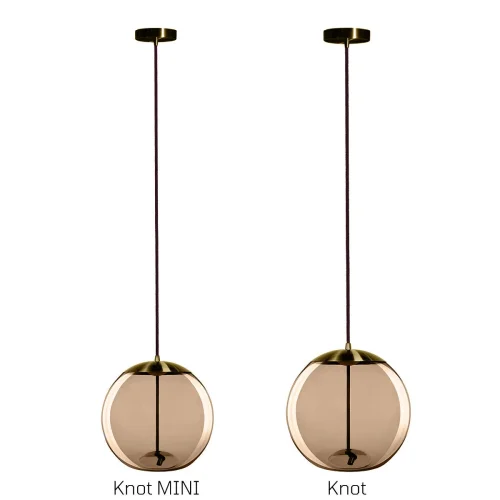 Светильник подвесной LED Knot 8135-B mini LOFT IT янтарный коричневый 1 лампа, основание латунь в стиле модерн  фото 6