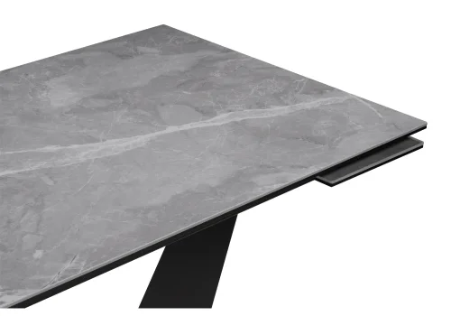Керамический стол Кели 140(200)х80х76 серый мрамор / черный 532395 Woodville столешница серая мрамор из керамика фото 4
