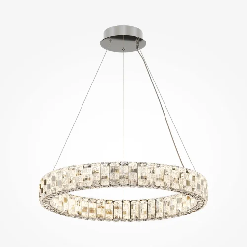 Люстра подвесная LED Castello MOD335PL-L30CH3K Maytoni прозрачная на 1 лампу, основание хром в стиле современный кольца фото 3