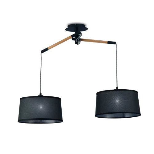 Люстра подвесная  NORDICA E27 4931 Mantra чёрная на 2 лампы, основание чёрное в стиле современный минимализм  фото 2
