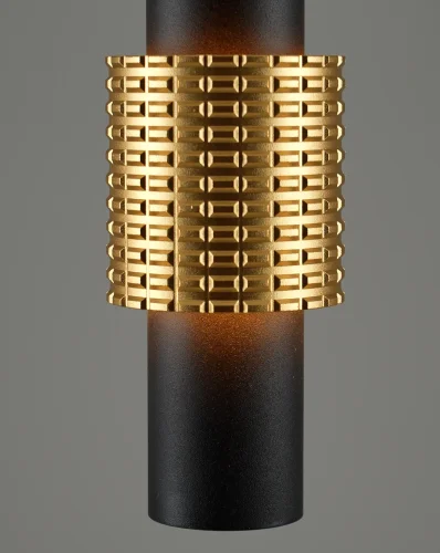 Светильник подвесной LED Elli V10884-PL Moderli чёрный золотой 1 лампа, основание золотое в стиле современный трубочки фото 4