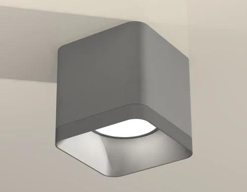 Светильник накладной XS7807003 Ambrella light серый 1 лампа, основание серое в стиле современный хай-тек квадратный фото 3